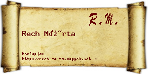 Rech Márta névjegykártya